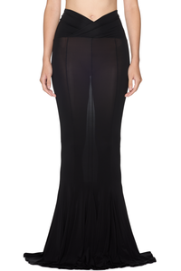 Picture of V-Waist Flared Jersey Maxi Skirt