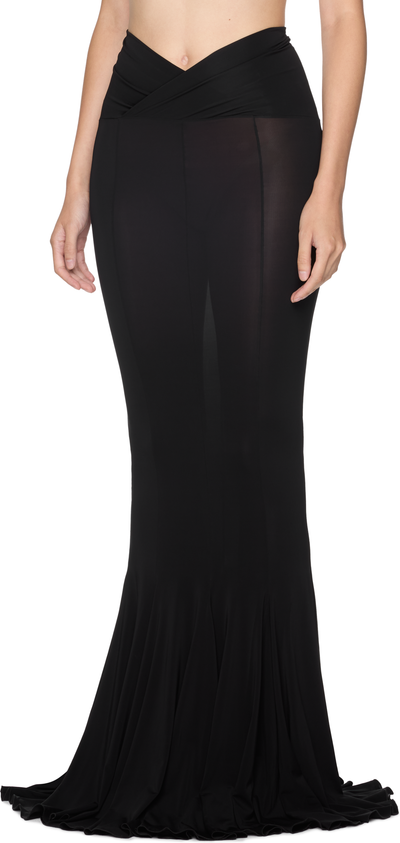 Nensi Dojaka V-Waist Flared Jersey Maxi Skirt