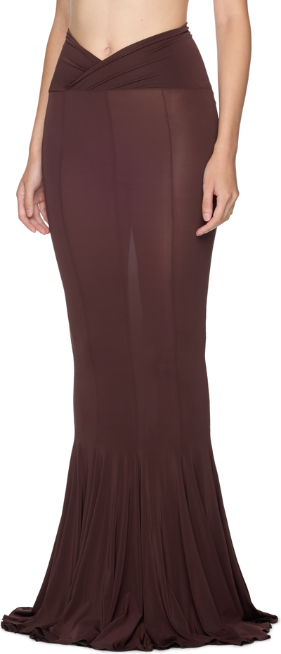 Nensi Dojaka V-Waist Flared Jersey Maxi Skirt