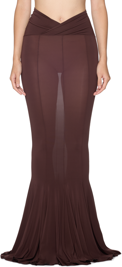 Nensi Dojaka V-Waist Flared Jersey Maxi Skirt