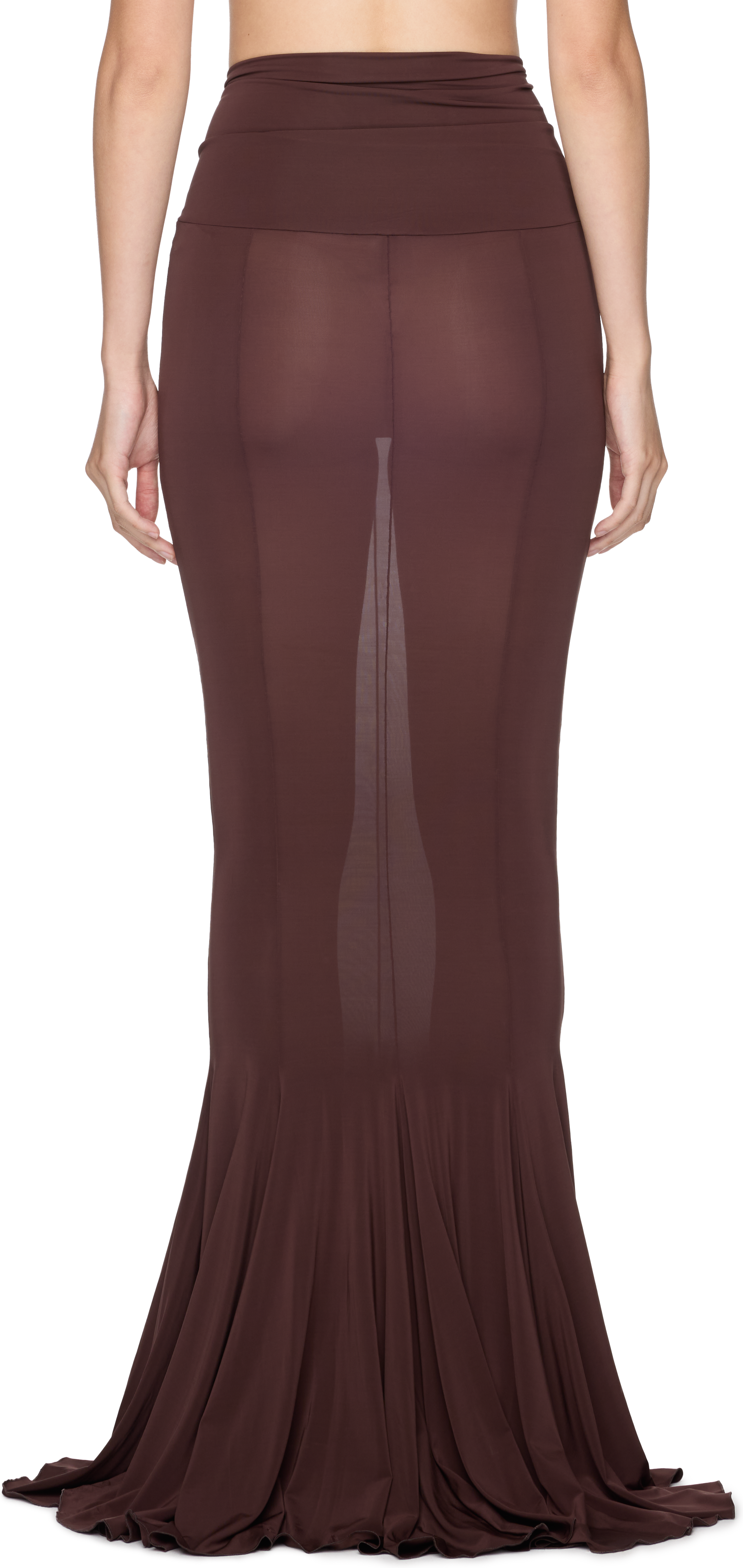 Nensi Dojaka V-Waist Flared Jersey Maxi Skirt