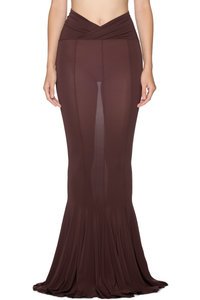 Picture of V-Waist Flared Jersey Maxi Skirt