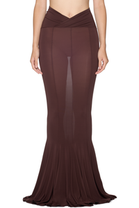 Picture of V-Waist Flared Jersey Maxi Skirt