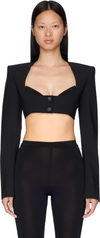 Nensi Dojaka Wide Shoulder Cropped Blazer