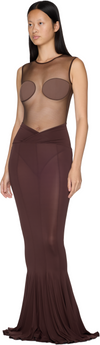 Nensi Dojaka Sheer Padded Bra Bodysuit