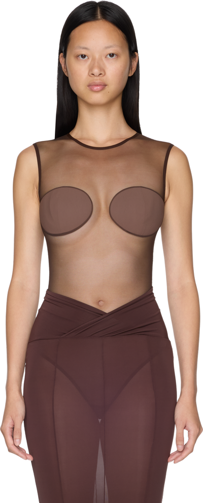 Nensi Dojaka Sheer Padded Bra Bodysuit