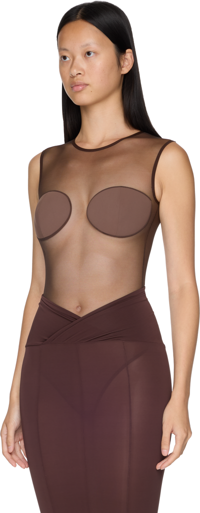 Nensi Dojaka Sheer Padded Bra Bodysuit