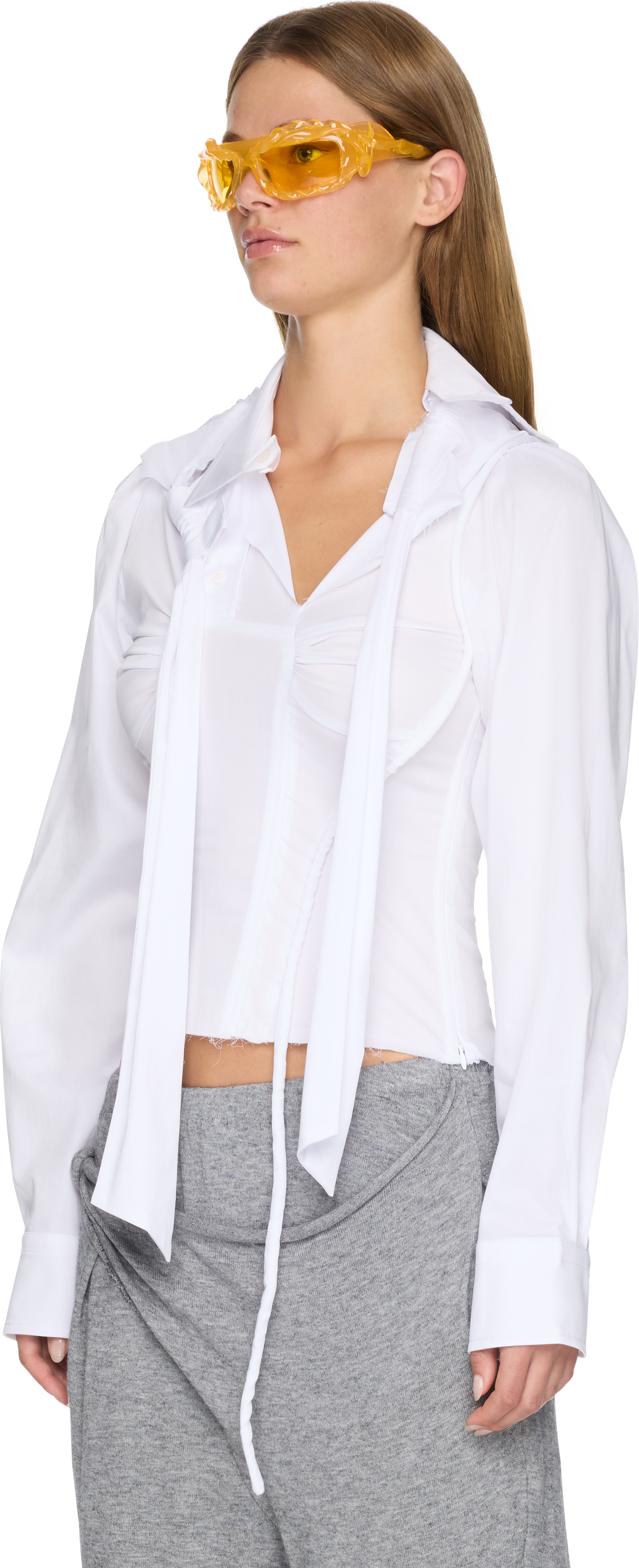 Ottolinger Deconstructed Lavallière Blouse Top