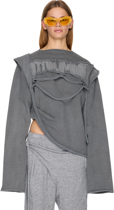 Ottolinger Distressed Drape Crewneck Top