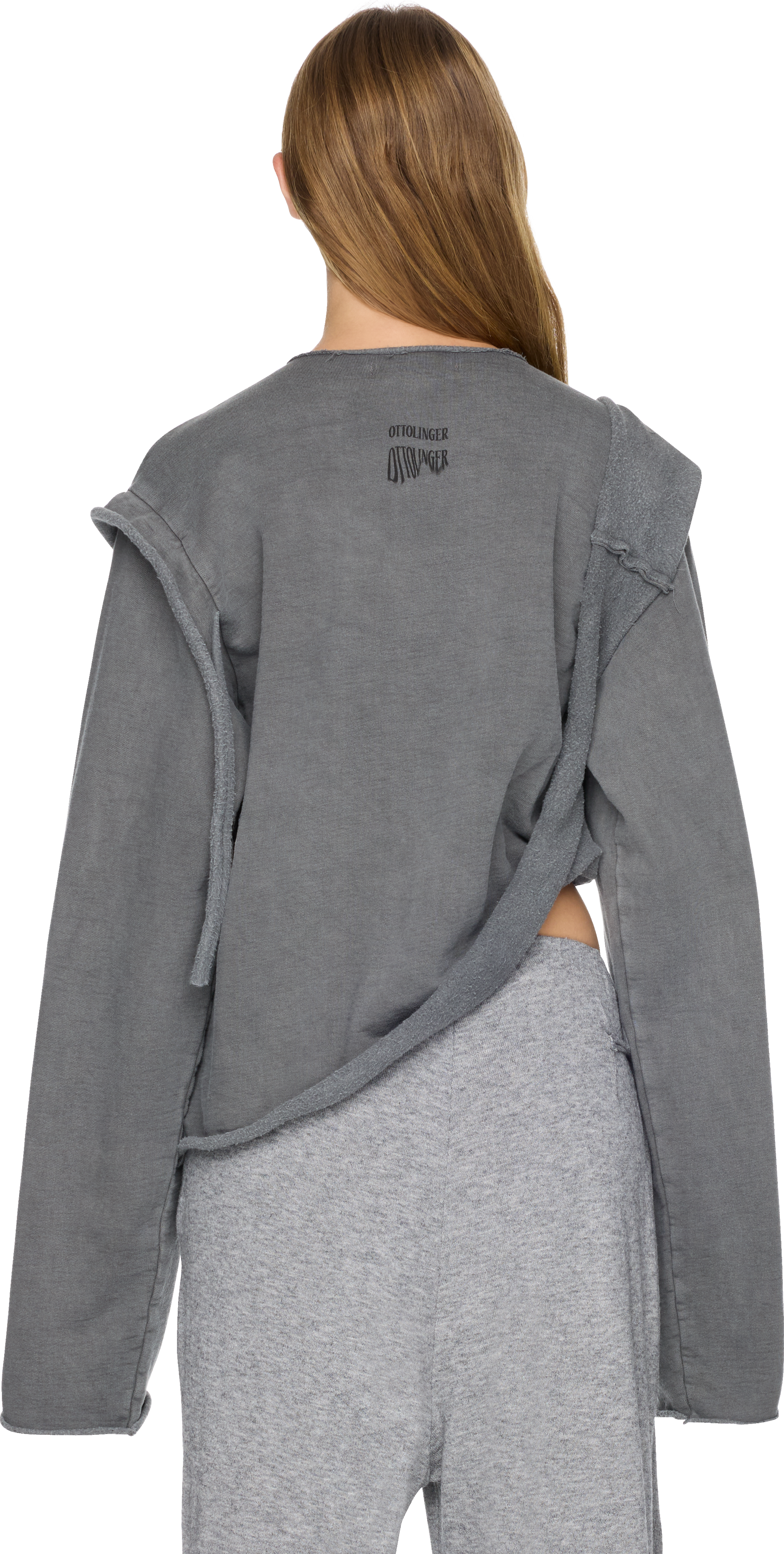 Ottolinger Distressed Drape Crewneck Top