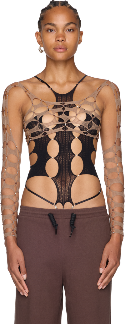 RUIbuilt Argyle Long Sleeve Crop Top