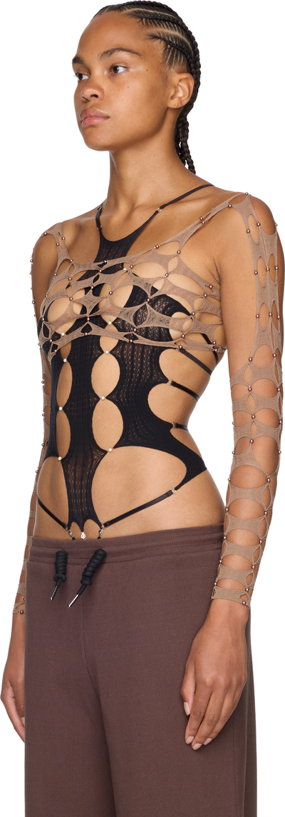 RUIbuilt Argyle Long Sleeve Crop Top