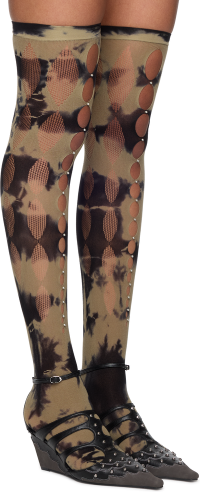Rui Tie-Dye Thigh-High Socks