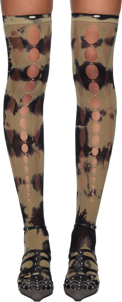RUIbuilt Tie-Dye Thigh-High Socks
