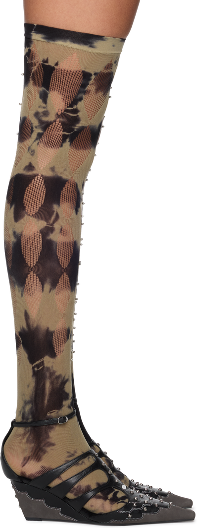 Rui Tie-Dye Thigh-High Socks
