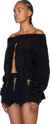 RUIbuilt Furry Off Shoulder Sweater Top