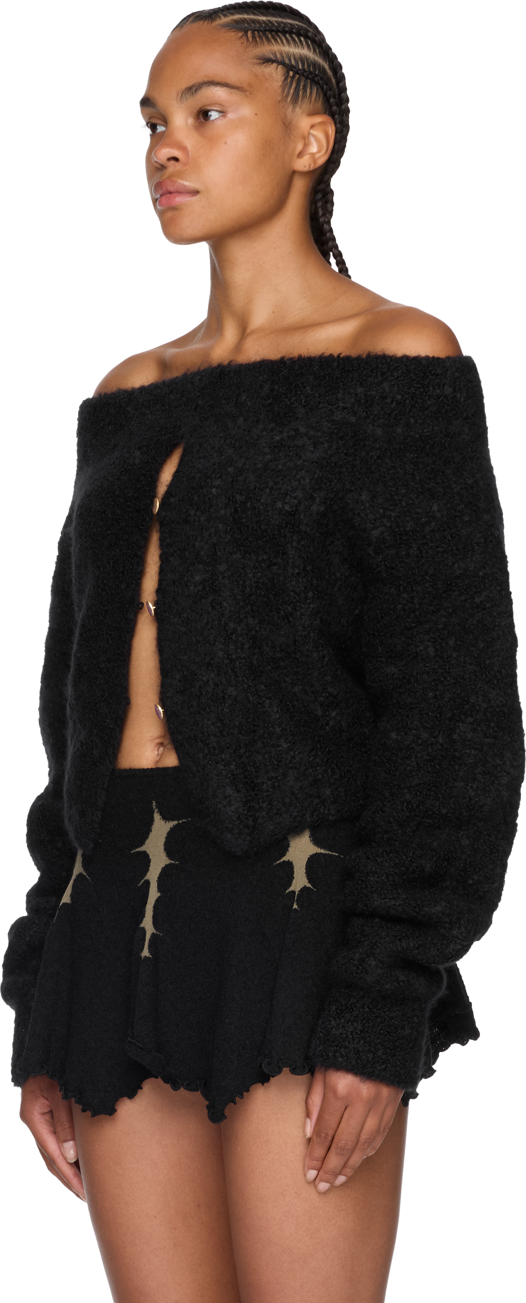 Rui Furry Off Shoulder Sweater Top