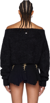 RUIbuilt Furry Off Shoulder Sweater Top