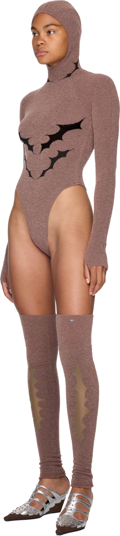 RUIbuilt Thorn Intarsia Hooded Bodysuit