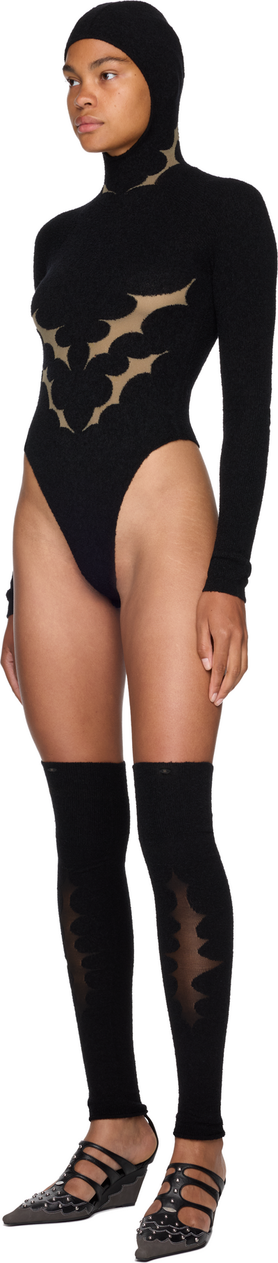 RUIbuilt Thorn Intarsia Hooded Bodysuit