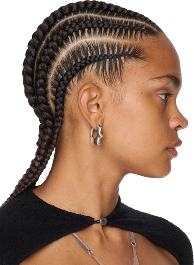 RUIbuilt Silver Curved Fishhook Earrings