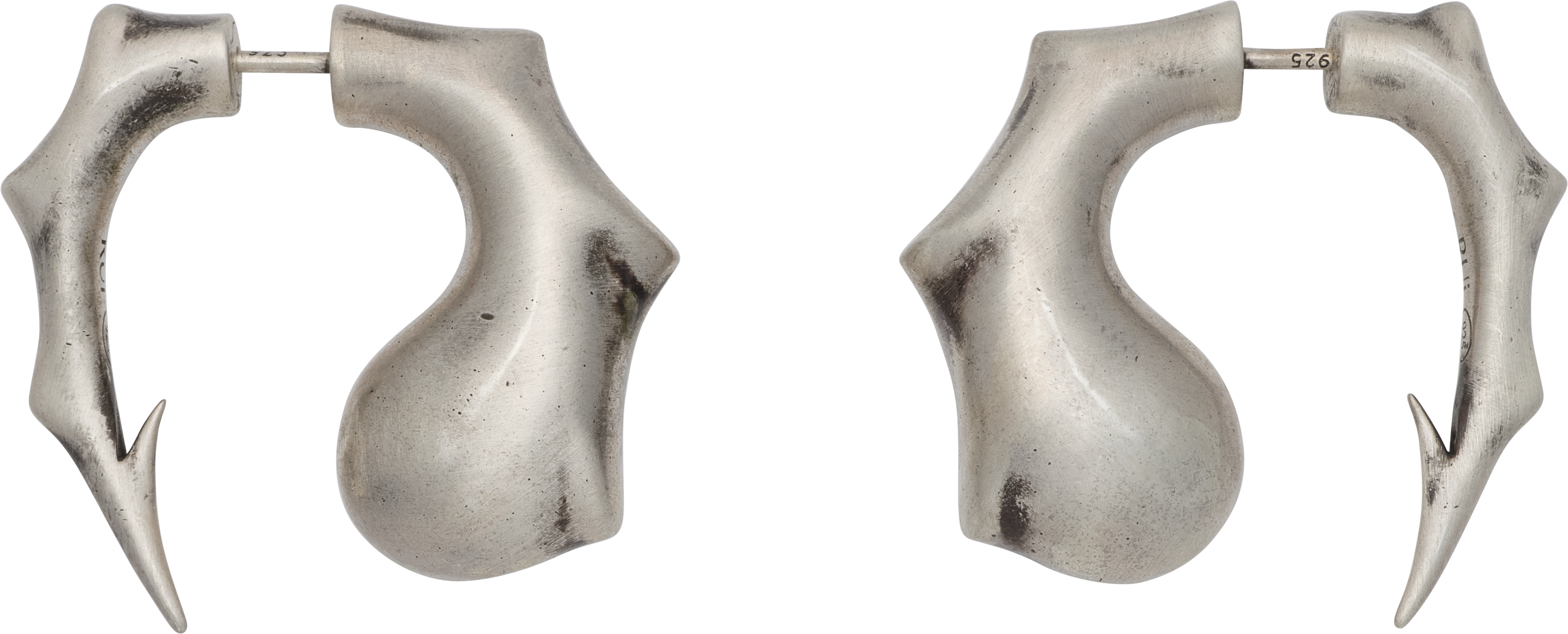 Rui Silver Curved Fishhook Earrings