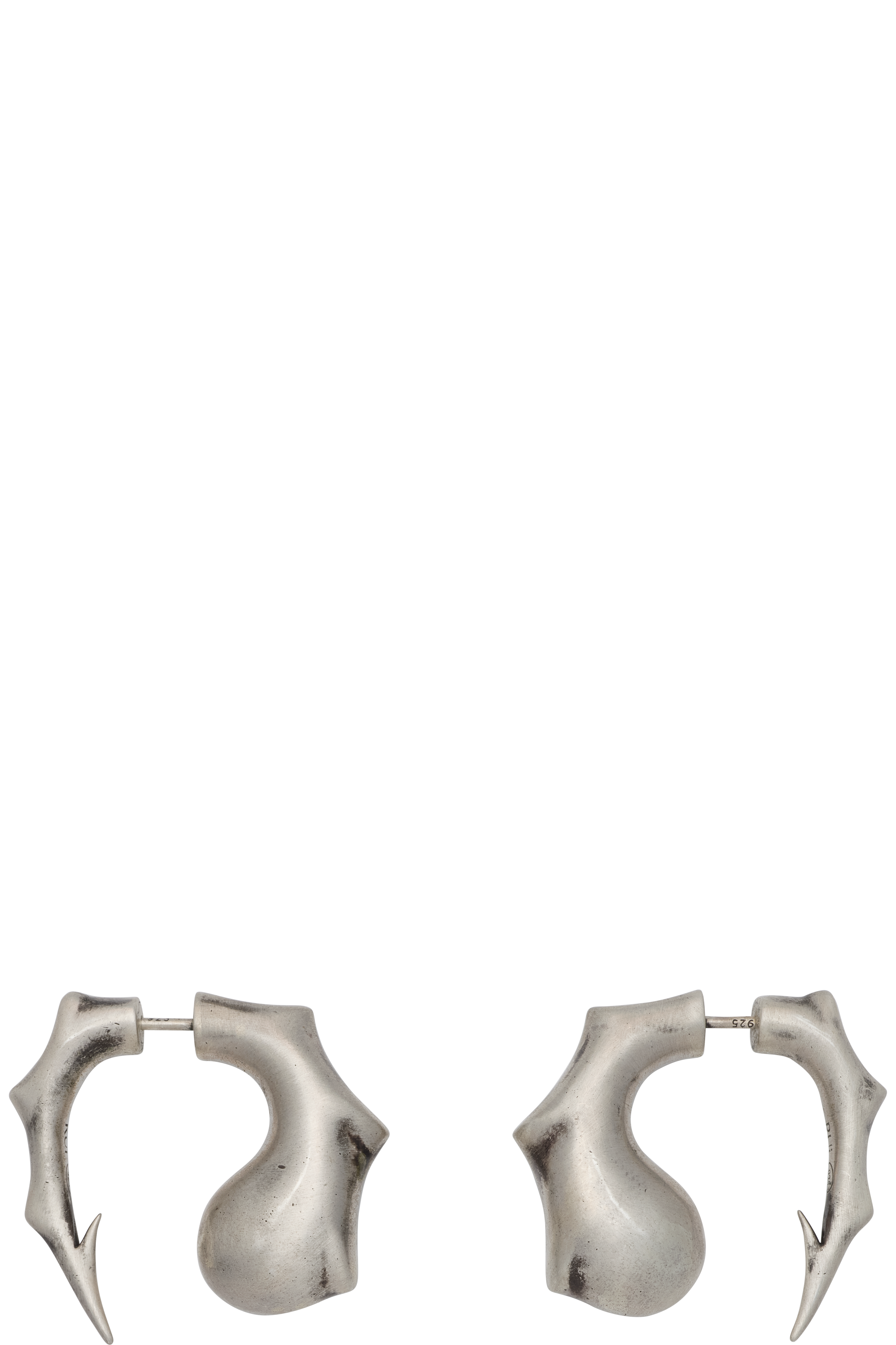 Picture of Silver Curved Fishhook Earrings