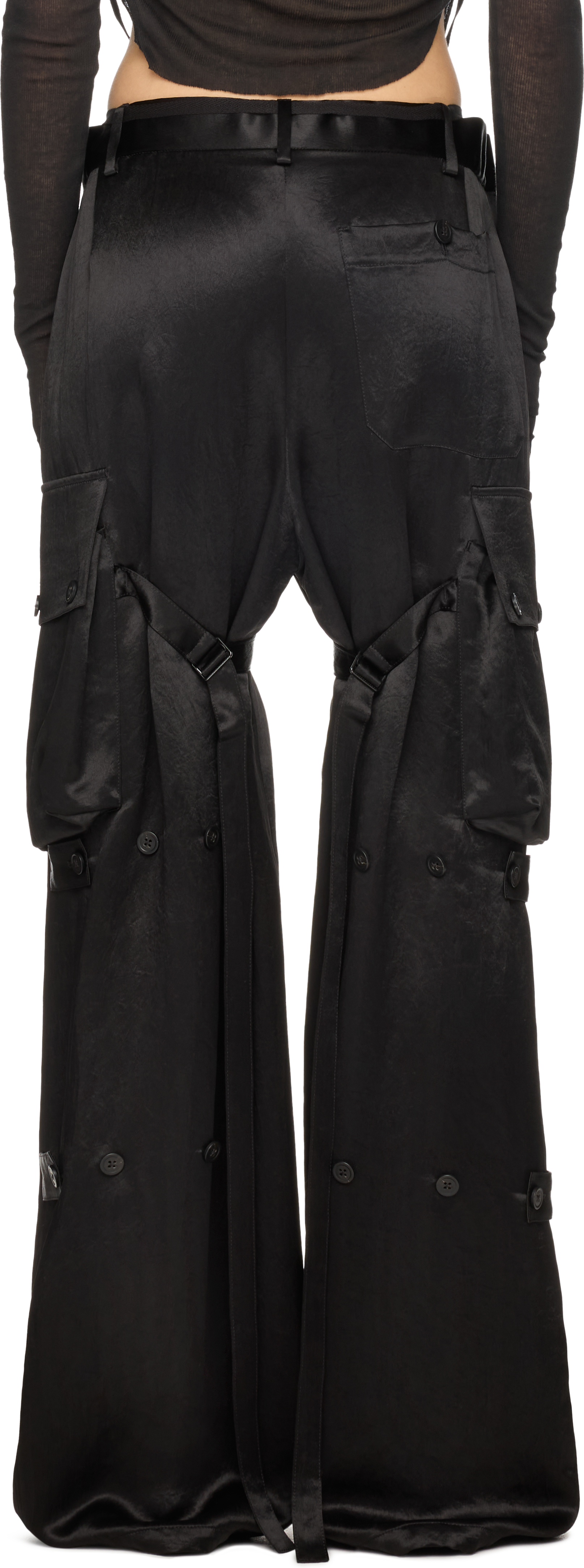 Ann Demeulemeester Lare Satin Cargo Pants