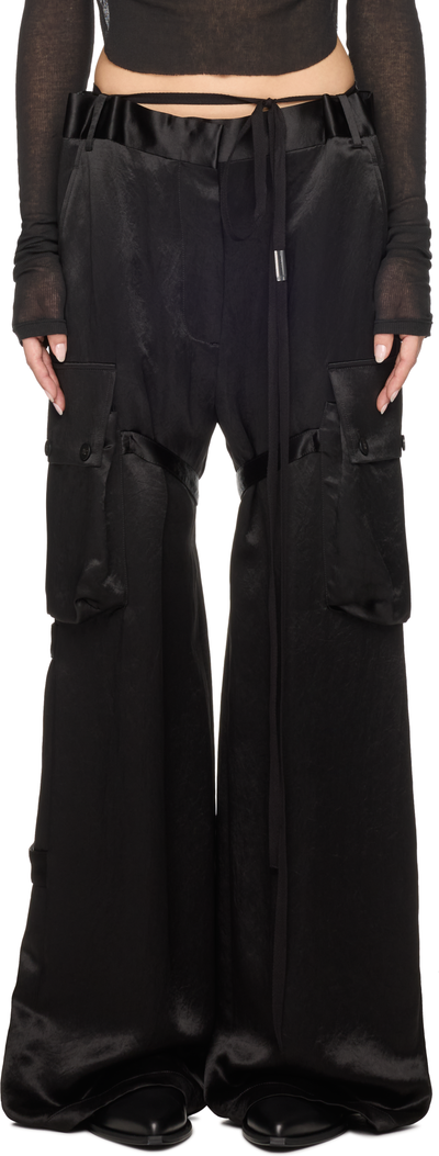 Ann Demeulemeester Lare Satin Cargo Pants