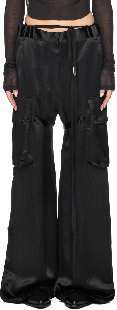 Ann Demeulemeester Lare Satin Cargo Pants