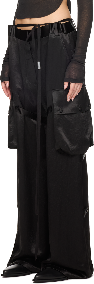 Ann Demeulemeester Lare Satin Cargo Pants