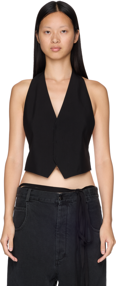 Ann Demeulemeester Monika Micro Open Back Waistcoat Top