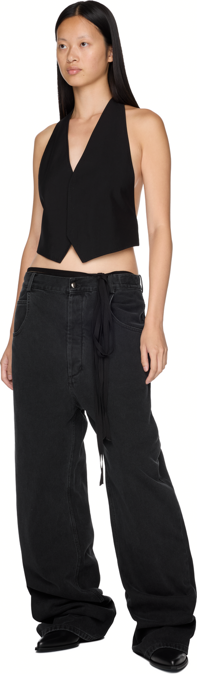 Ann Demeulemeester Monika Micro Open Back Waistcoat Top