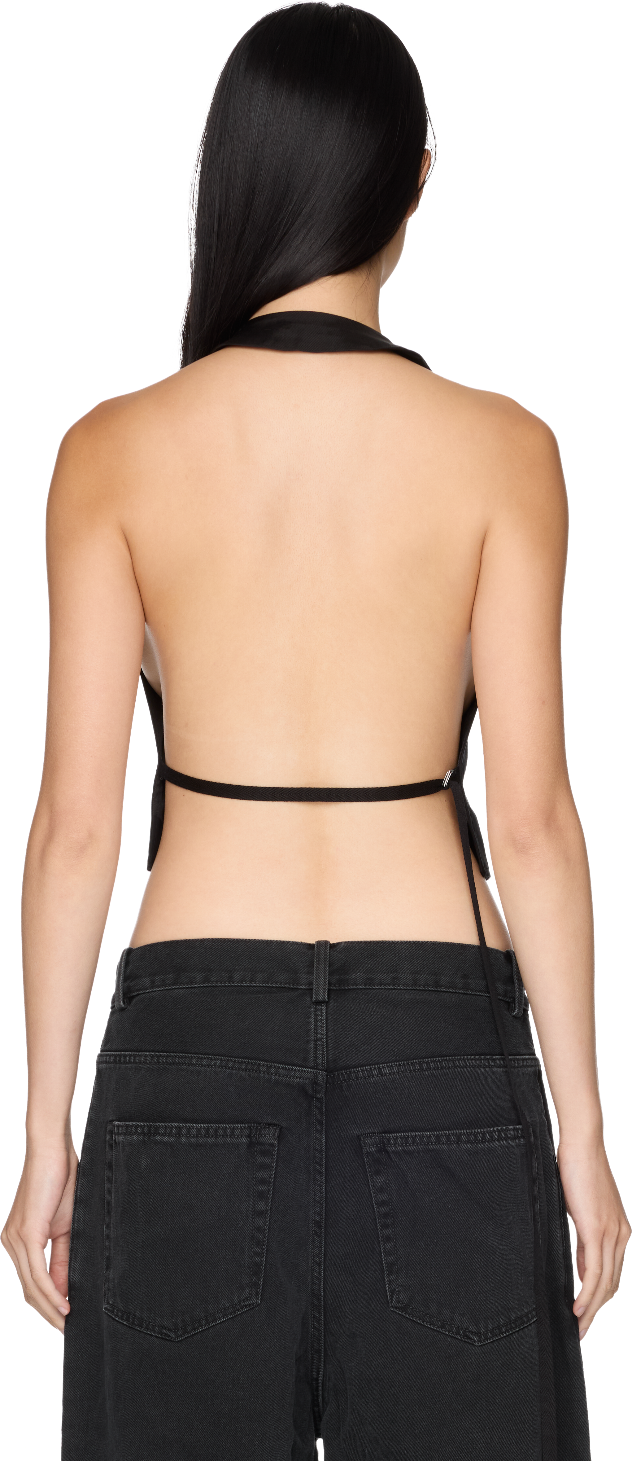 Ann Demeulemeester Monika Micro Open Back Waistcoat Top