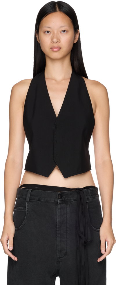Ann Demeulemeester Monika Micro Open Back Waistcoat Top