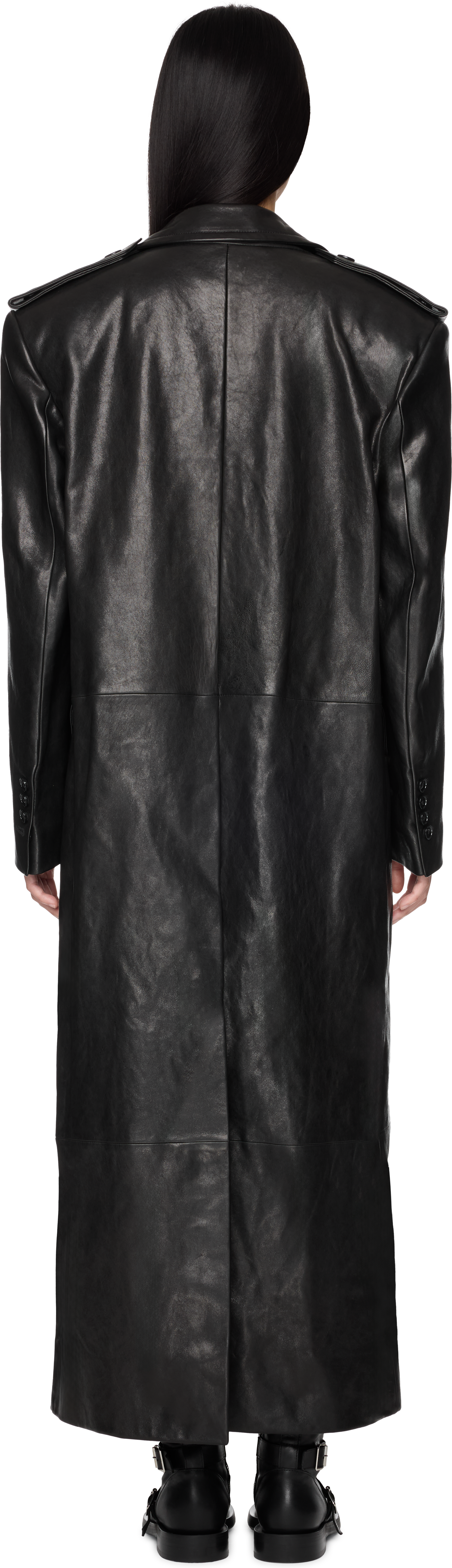 Ann Demeulemeester Bianca Tailored Leather Coat