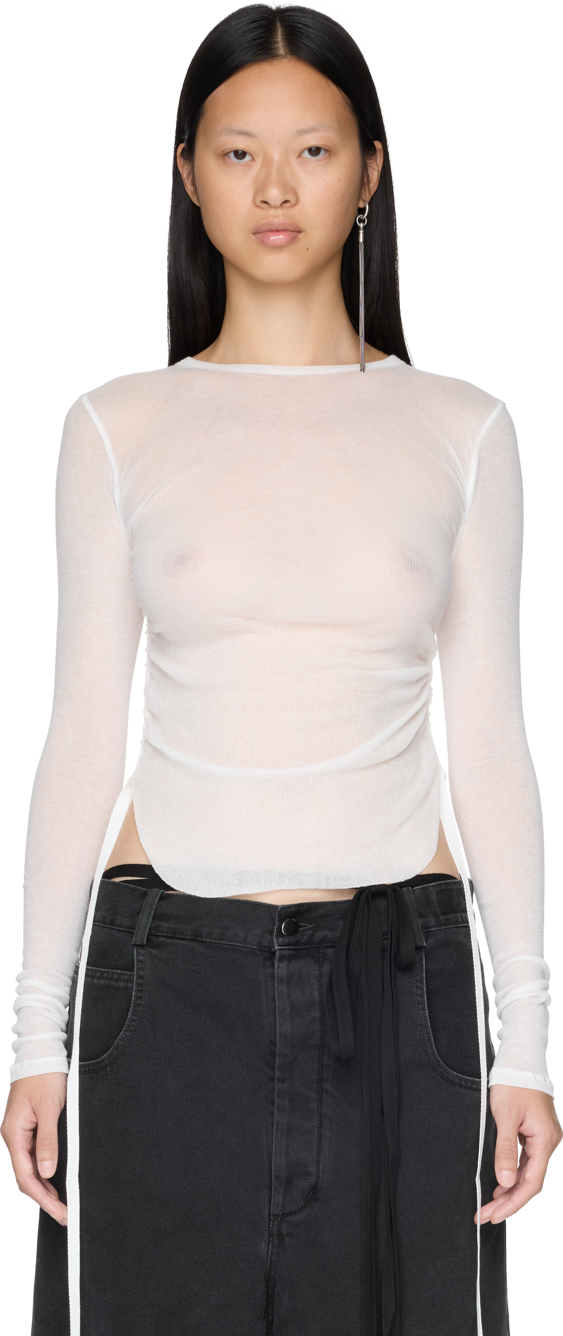 Ann Demeulemeester Oke Long Sleeve Cropped Top