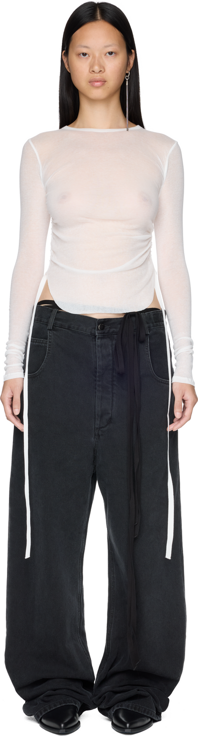 Ann Demeulemeester Oke Long Sleeve Cropped Top