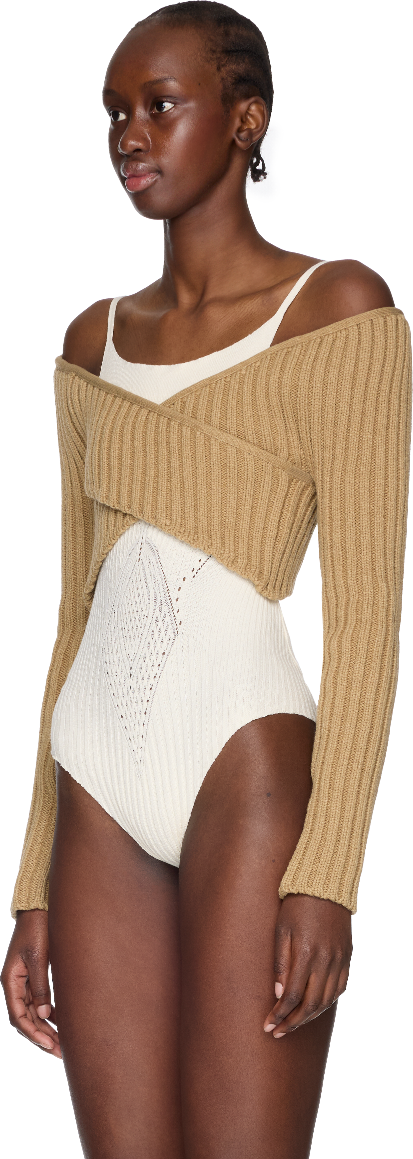 Isa Boulder Crossed Sleeves Sweater Top