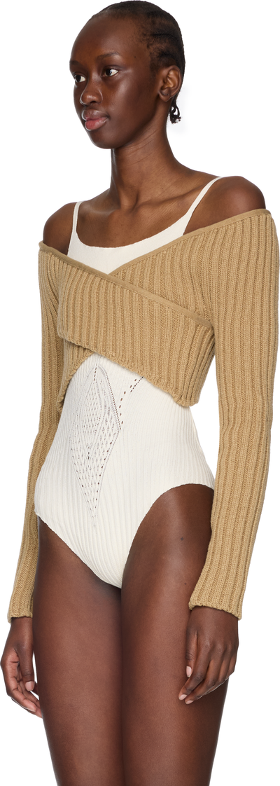 Isa Boulder Crossed Sleeves Sweater Top
