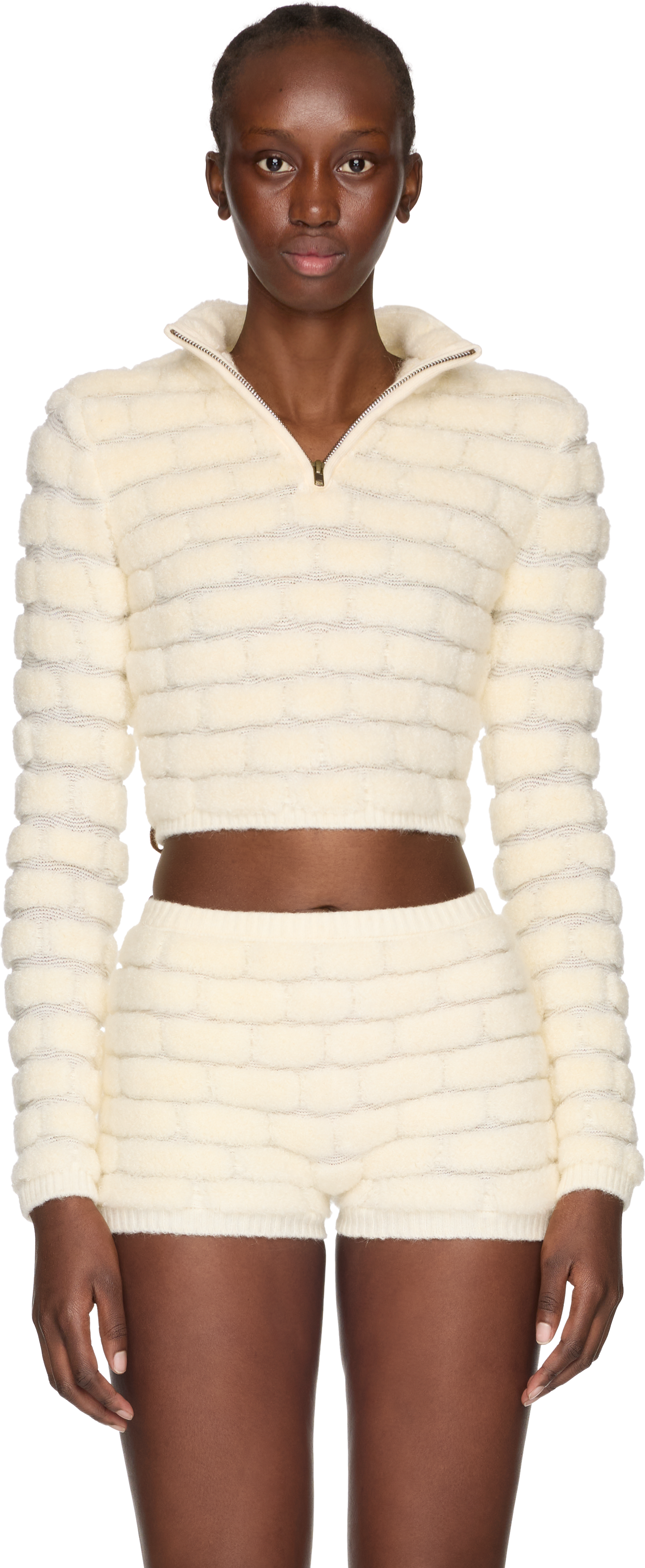 Isa Boulder Brick Cropped Sweater Top