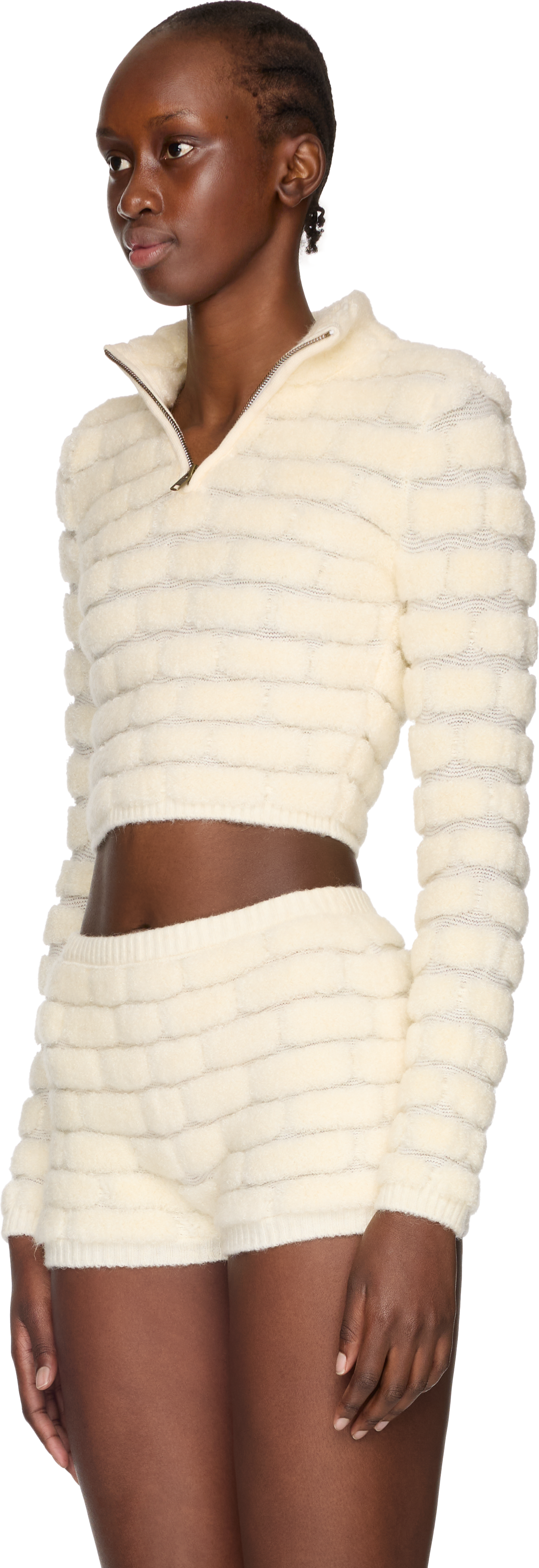 Isa Boulder Brick Cropped Sweater Top