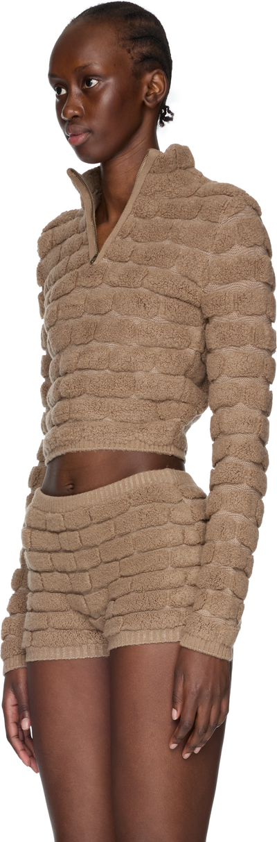 Isa Boulder Brick Cropped Sweater Top
