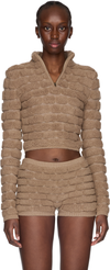Isa Boulder Brick Cropped Sweater Top