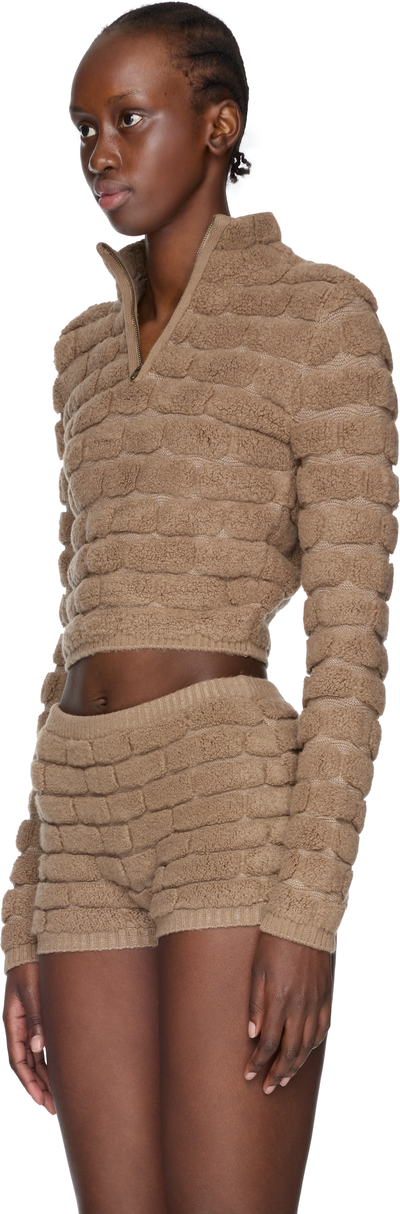 Isa Boulder Brick Cropped Sweater Top
