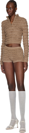 Isa Boulder Brick Cropped Sweater Top