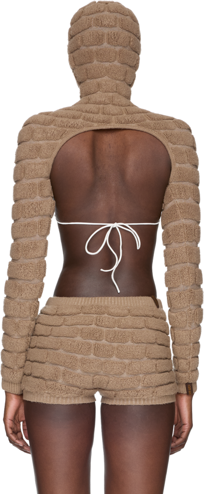 Isa Boulder Brick Long Sleeve Bolero Top