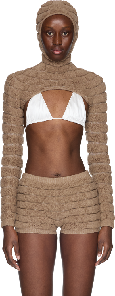 Isa Boulder Brick Long Sleeve Bolero Top