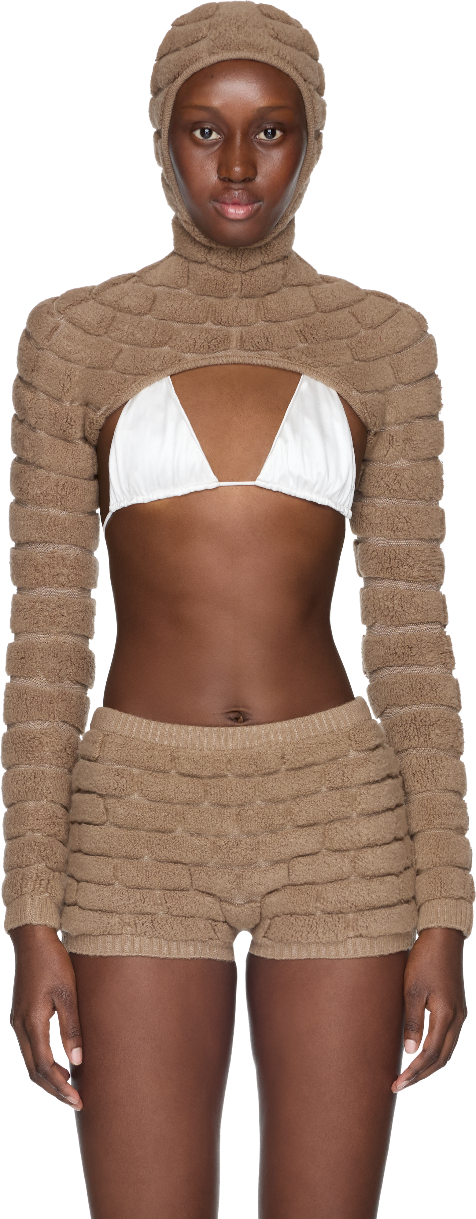 Isa Boulder Brick Long Sleeve Bolero Top