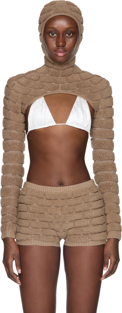 Isa Boulder Brick Long Sleeve Bolero Top